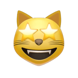 Smile Cat with star eyes & teeth